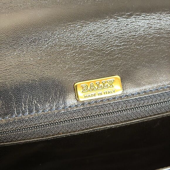 Bally Structured Leather Kelly Style Satchel Bag Detachable Metal Chain Strap - Picture 16 of 16